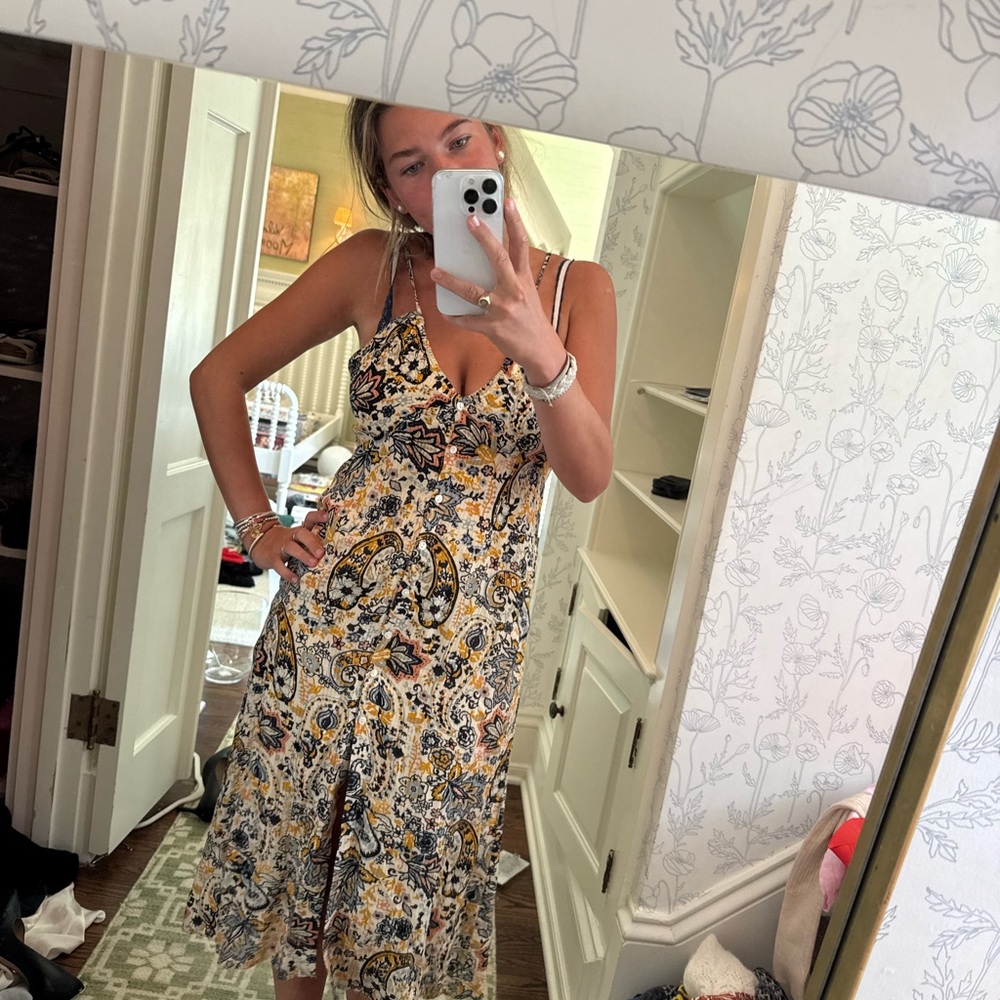 ba&sh 70s Colorful Paisley Strap Sundress
